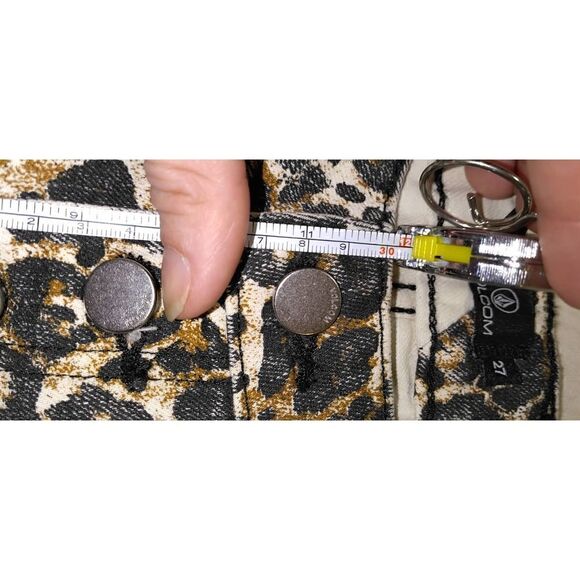 Volcom Women's Super Stoned High Rise Skinny Leopard Cheetah Print Jeans Size 27 - Picture 5 of 8
